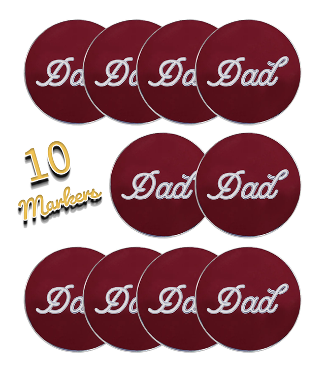 Dad Ball Marker (Red) Bundles (1/3/5/10 packs)