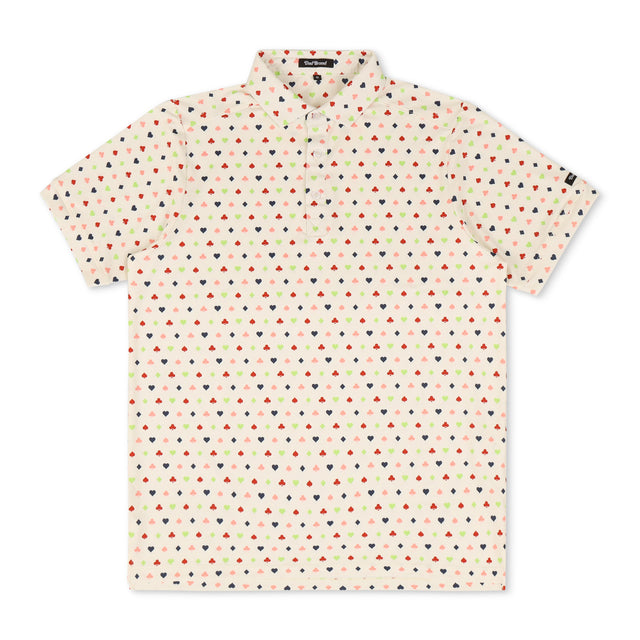 Wild Card Polo Shirt – Lightweight dad polo with solitaire card print, ace of spade inspired design. Funny golf polo & best gift for dads.