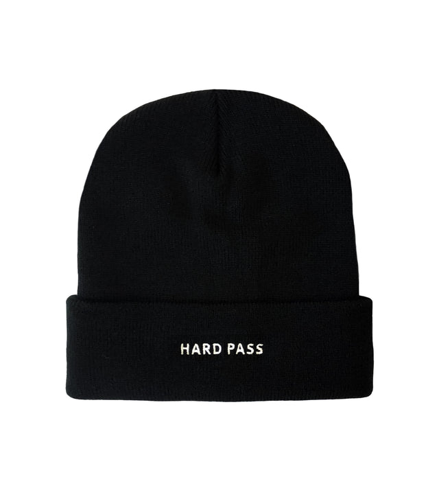 Hard Pass Beanie – Black embroidered beanie hat with “Hard Pass” text. Funny dad beanie & best gift for dads who love dad jokes.